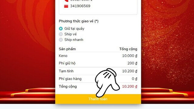 Cuối cùng, bạn cần xác nhận lại và nhanh chóng thanh toán