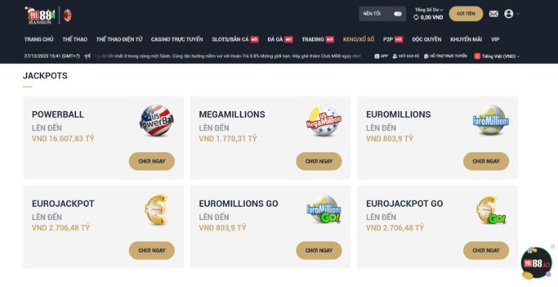 Keno Jackpot là sản phẩm giải trí phù hợp với tất cả tay chơi yêu thích chiến đấu